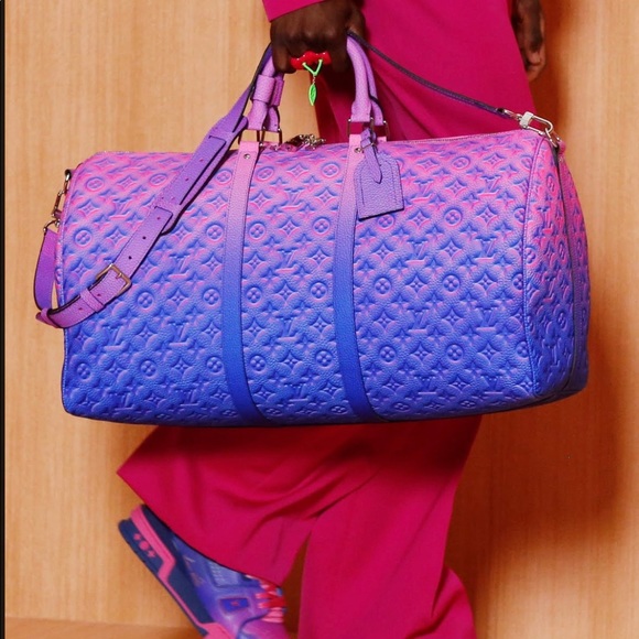 Keepall 50 Tau.Mng BL Rose Bull Calf Leather Weekend/Travel Bag - Picture 12 of 12